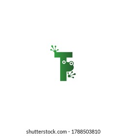 Letter T logo design frog footprints concept icon illustration