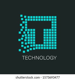 letter t logo design, icon design template elements, technology design