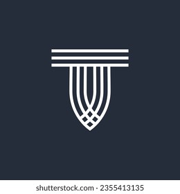 Letter T logo design icon element with modern creative concept