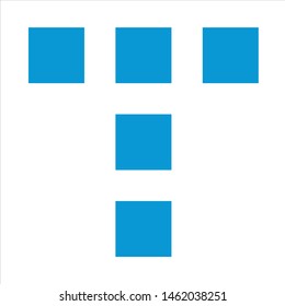 Letter T logo design, Initial T uses a box