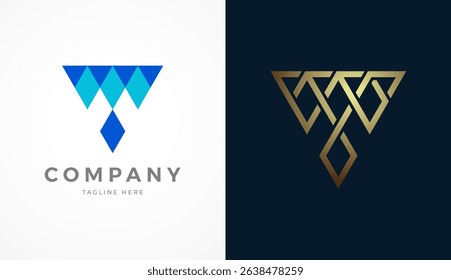 Letter T Logo Design, modern and luxury letter T with two style design and color, usable for brand and company logos, vector illustration