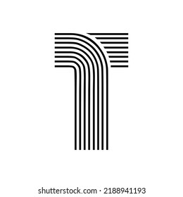 vector de diseño de logotipo de carta T