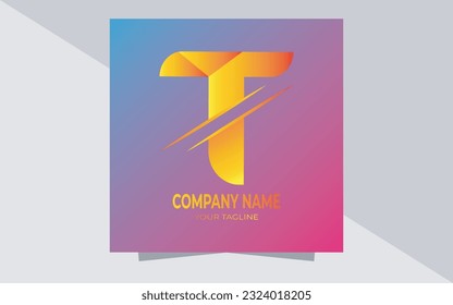 Letter T logo design template 