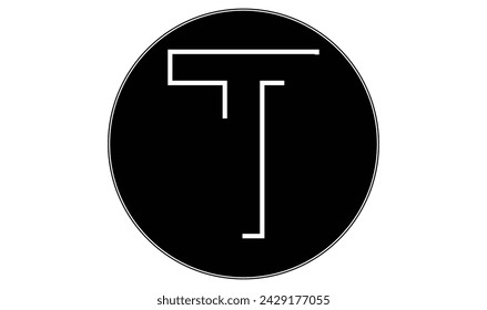 Letter T logo design template, cross vector logo icon circle logotype