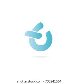 Letter T logo. Design template elements, curved lines, drop of water