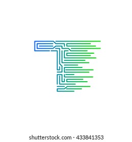 Letter T logo design template,technology,electronics,digital,logotype