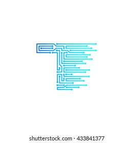 Letter T logo design template,technology,electronics,digital,logotype