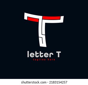 Letter T logo design. Unique special series. Creative minimal design template vector illustration	