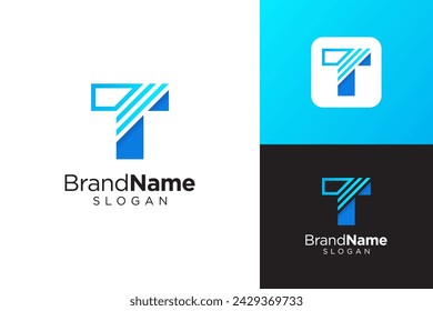 Letter T logo design for various types of businesses and company. Abstract, modern and geometric letter T logo