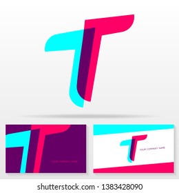 Letter T logo design vector sign - Stock vector emblem. Business card templates.