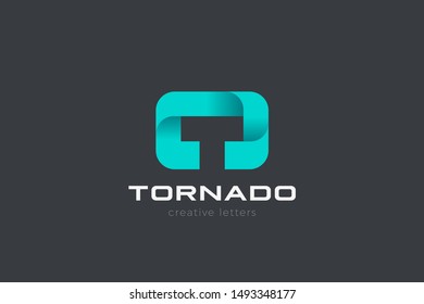 Letter T Logo design vector template Negative space style.