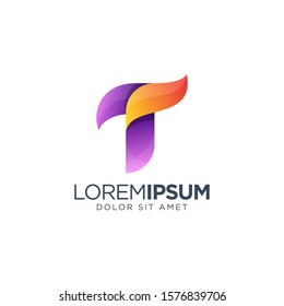 Letter T Logo Design vector illustration, colorful logo