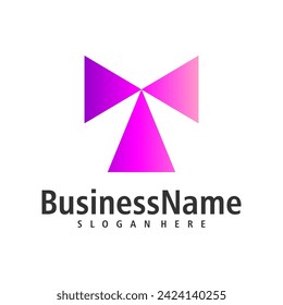 vector de diseño del logotipo de la letra T. plantilla de conceptos del logotipo de T inicial creativo