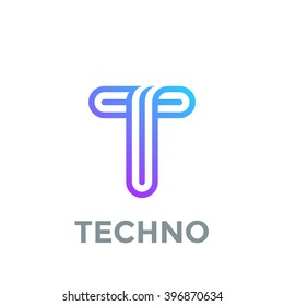 Letter T Logo design vector template. Font Lines Logotype