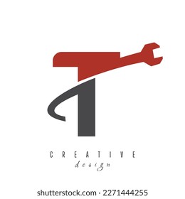 Letter T logo designs, T Repair logo, logo service letter designs