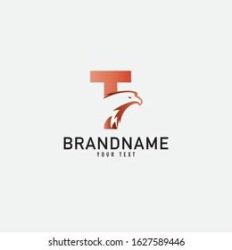 Letter T logo and eagle design combination