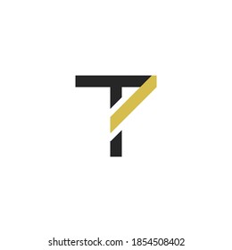 logotipo de letra t con concepto plano.