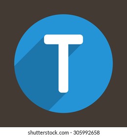 Letter T Logo Flat Icon Style. Vector