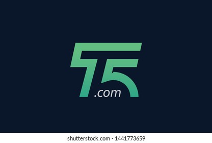 Letter T logo formed number 5 in simple and modern shape with green color