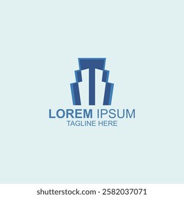 letter t logo icon for building or business with creative illustration