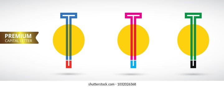 Letter T logo icon design template elements