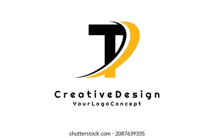 Elementos de la plantilla de diseño de iconos del logotipo de la carta T