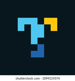 Letter T logo. Icon design. Template elements. Geometric abstract logos
