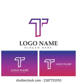 Plantilla de elemento de diseño de icono de logotipo de carta T