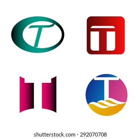 Letter t logo icon design template elements
