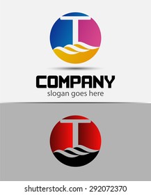 Letter t logo icon design template elements
