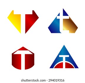 Letter T logo icon design template elements set 
