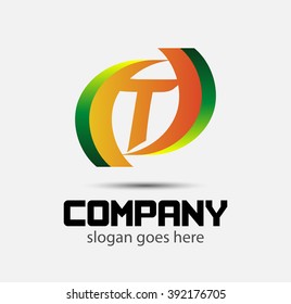 Letter T logo icon design template elements
