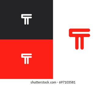 Letter T logo icon design template elements. Vector illustration of abstract icons based on the letter T