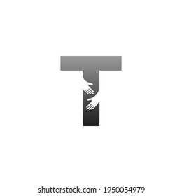 Letter T logo icon with hand design symbol template vector