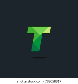 Letter T Logo icon. polygon pattern text. Geometric texture.  Vector element.
