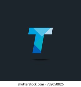 Letter T Logo icon. polygon pattern text. Geometric texture.  Vector element.
