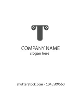 letter t logo illustration game vector design template