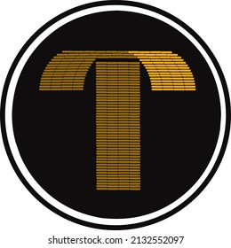 letter t logo, illustration of a series of lines that unite a sign of strength and unity.
