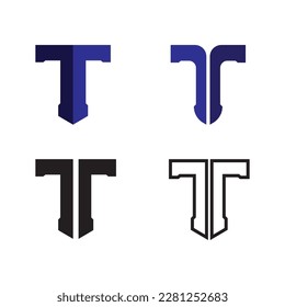 imagen del logotipo de letra T y tipo de letra T vector gráfico de diseño 