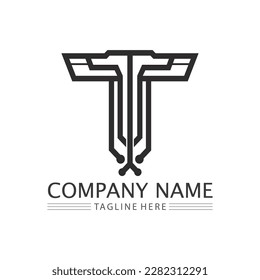 imagen del logotipo de letra T y tipo de letra T vector gráfico de diseño 