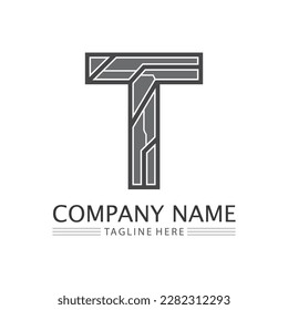 imagen del logotipo de letra T y tipo de letra T vector gráfico de diseño 