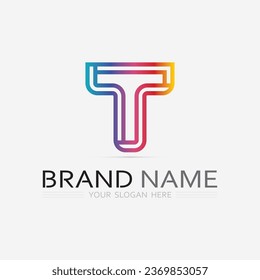 imagen del logotipo de letra T y tipo de letra T vector gráfico de diseño 