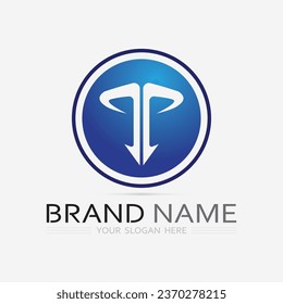 imagen del logotipo de letra T y tipo de letra T vector gráfico de diseño 