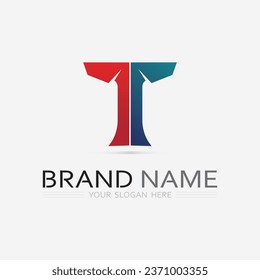 letter T logo image and font T design graphic  vector 