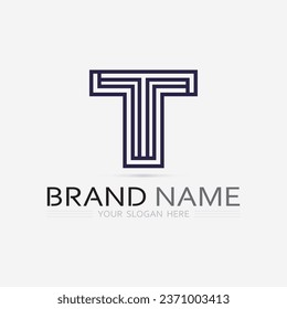 imagen del logotipo de letra T y tipo de letra T vector gráfico de diseño 