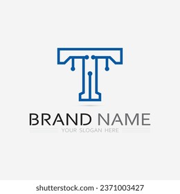 imagen del logotipo de letra T y tipo de letra T vector gráfico de diseño 