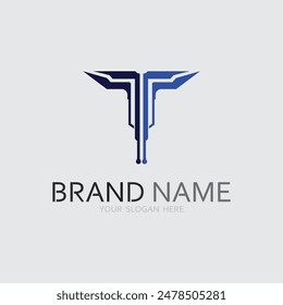 letra T logo Imagen y fuente T diseño gráfico Vector 