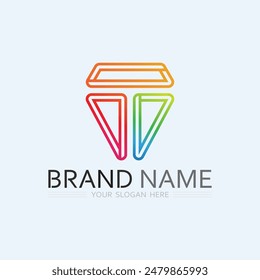 letter T logo image and font T design graphic  vector 