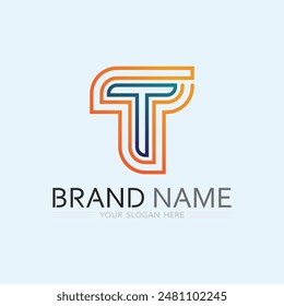 letra T logo Imagen y fuente T diseño gráfico Vector 