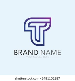 letra T logo Imagen y fuente T diseño gráfico Vector 